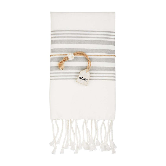 Grey Kitchen Turkish Towel with Home Tag