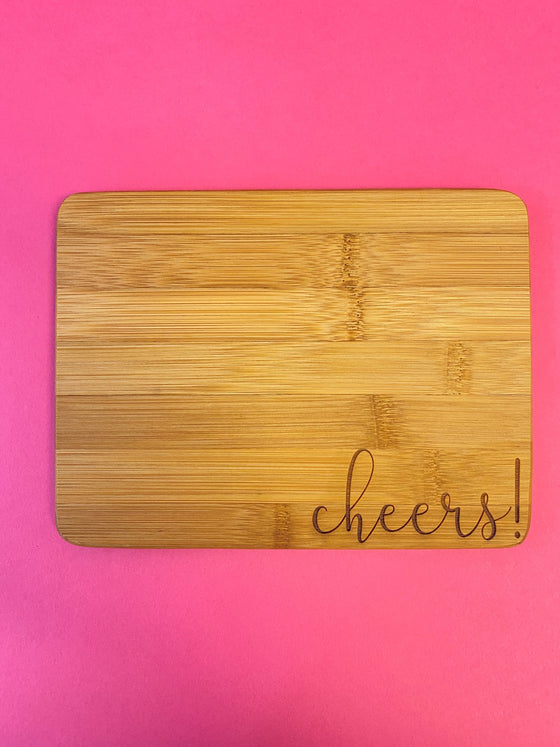 "Cheers!" Bar Cutting Board