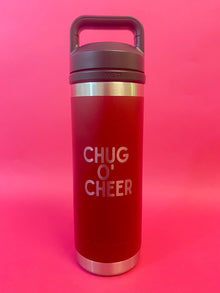  Yeti 18 oz Chug Bottle- Harvest Red- Chug O Cheer