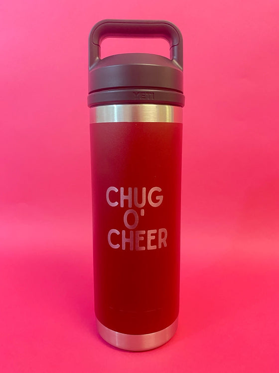 Yeti 18 oz Chug Bottle- Harvest Red- Chug O Cheer – Cheers in a Box